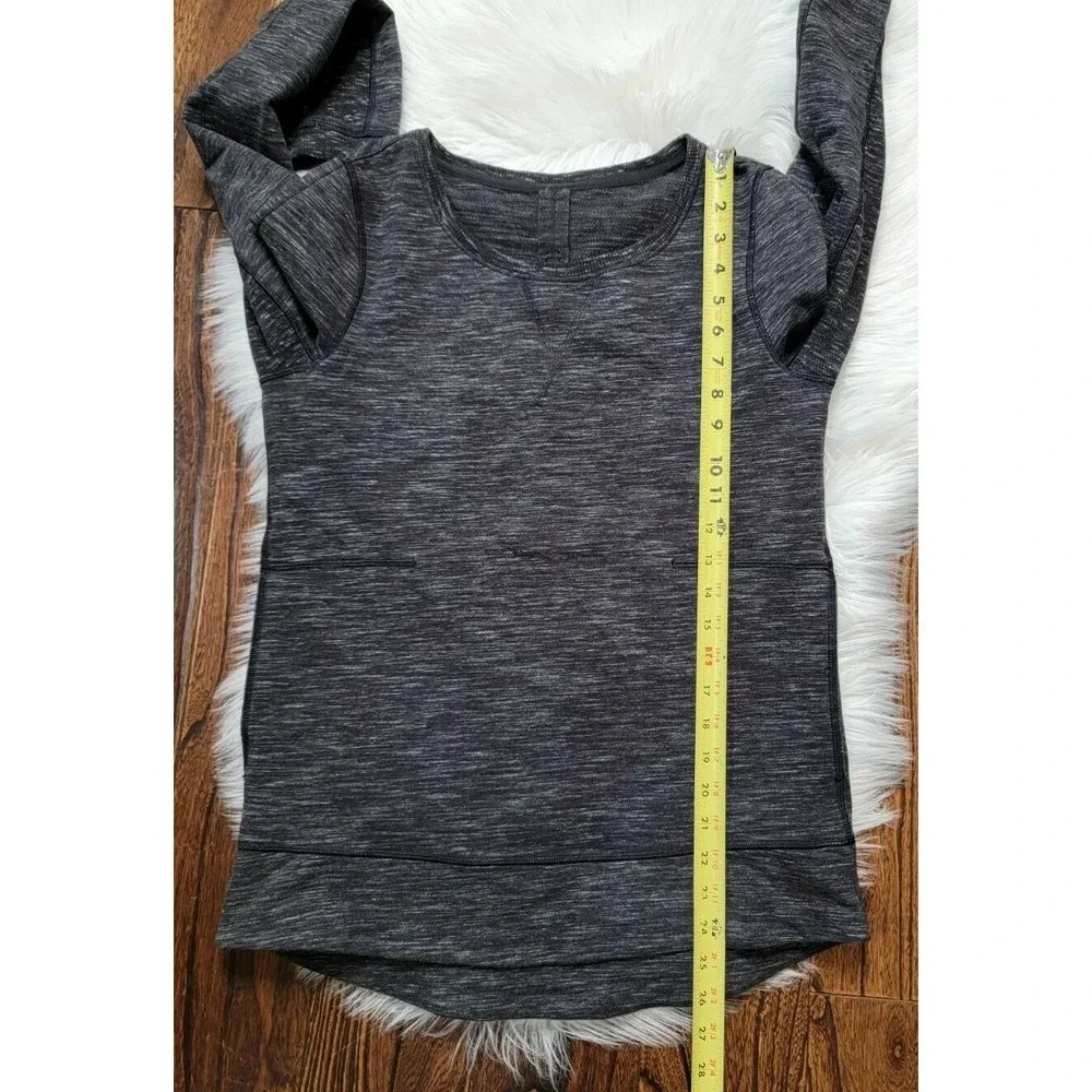 Lululemon Exhalation Pullover II - Heathered Marled Black Women's Size 6